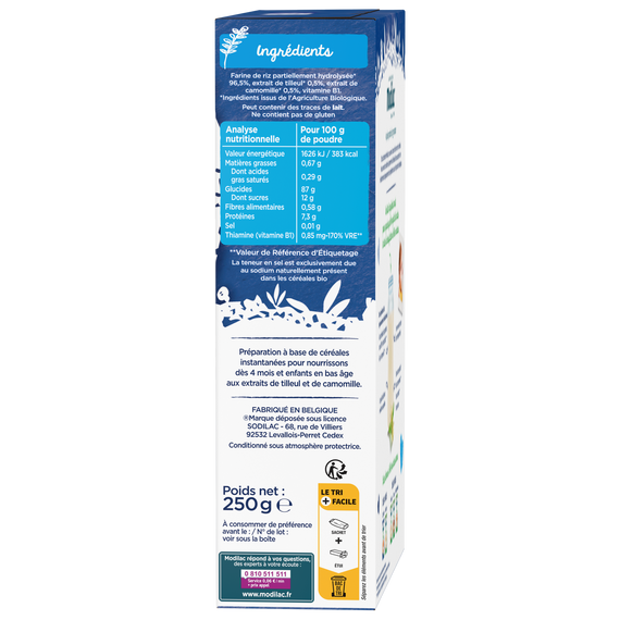 Modilac Céréales Bio Nuit 250G
