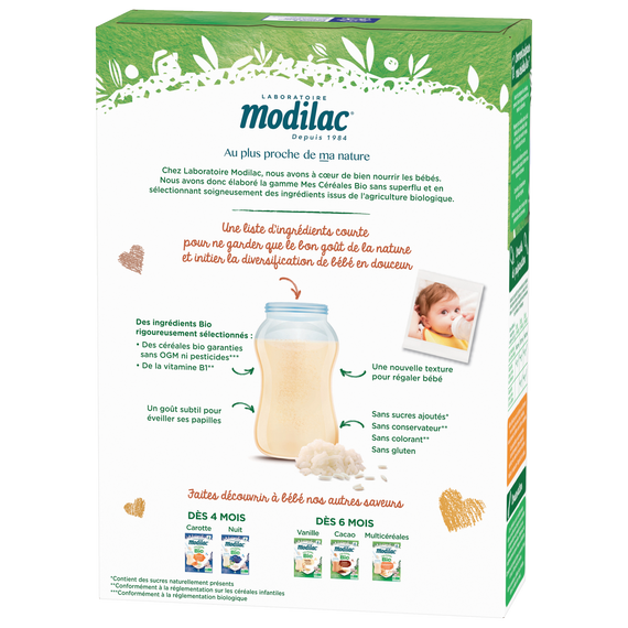 Modilac Céréales Bio Nature 250G
